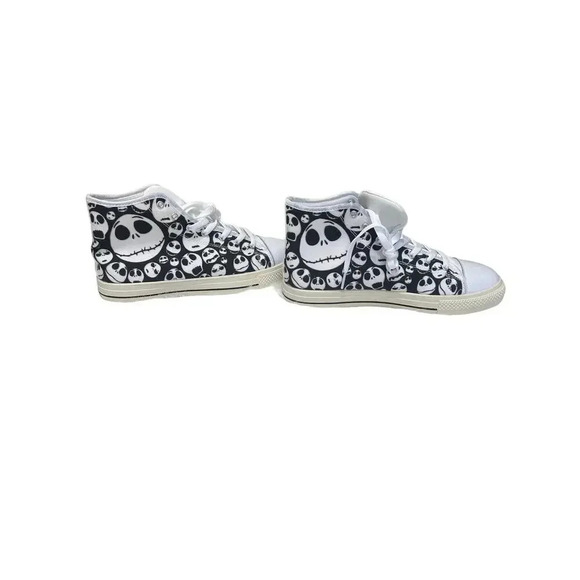 The Nightmare Before Christmas Canvas Shoes NWT Tim Burton Printed High Top S 10 - Picture 4 of 9